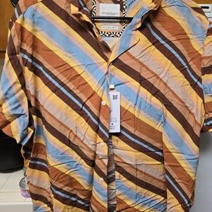 Striped Button-Up Shirt in Multicolor